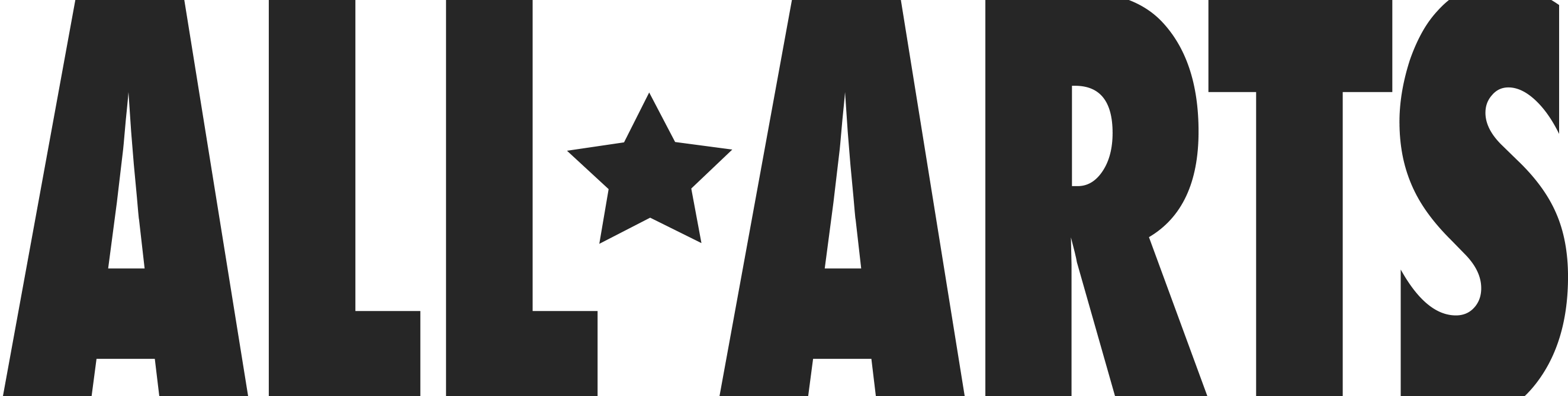A logo for "All Arts". A small star separate the two, upper-case words.