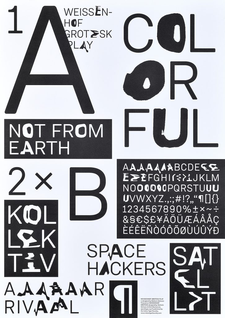 photo offset poster of a digitally produced alphabet rendered in black on a white background.